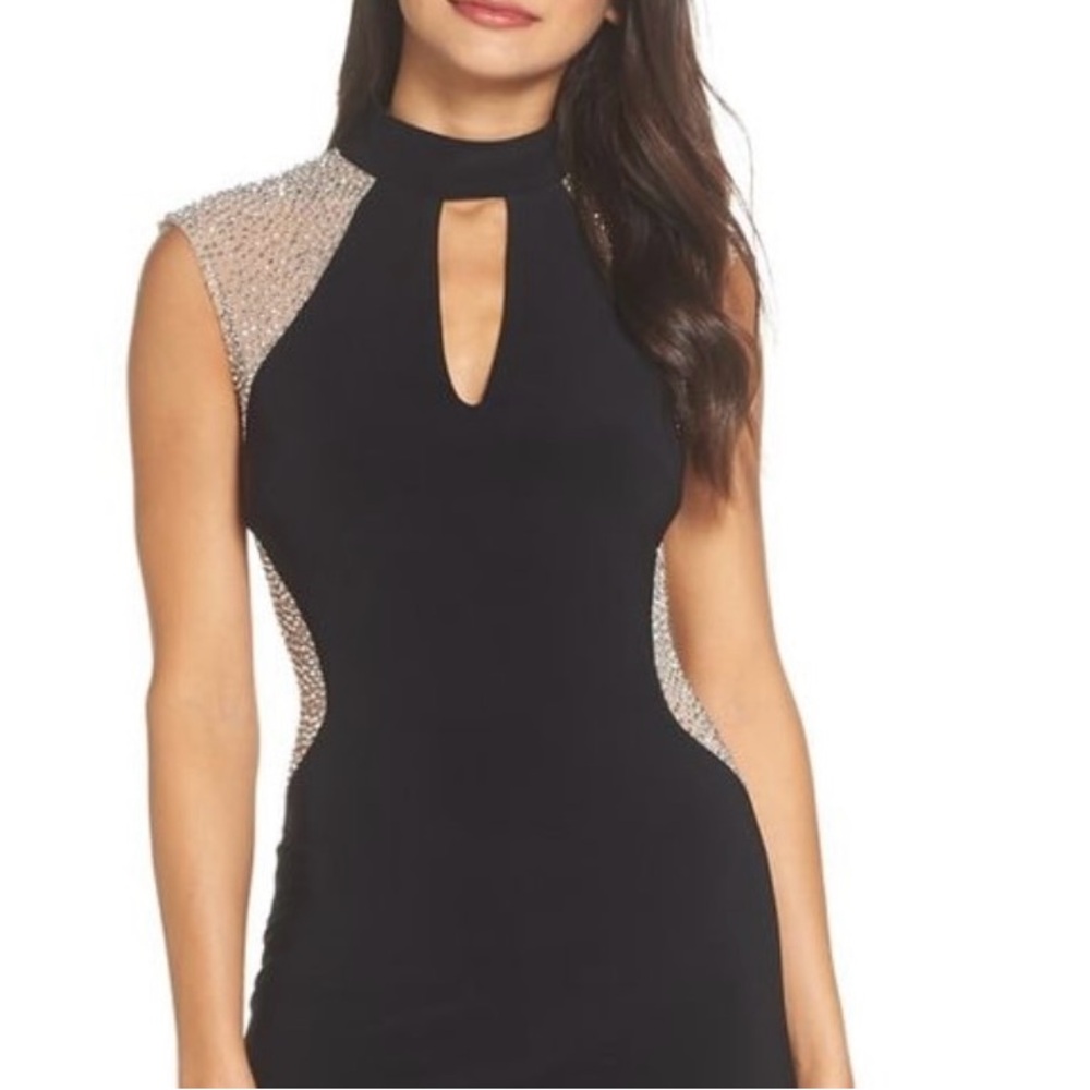 Evening Cocktail Knee Length Black Beaded Dress Women’s Size 8 NWT - Picture 1 of 8